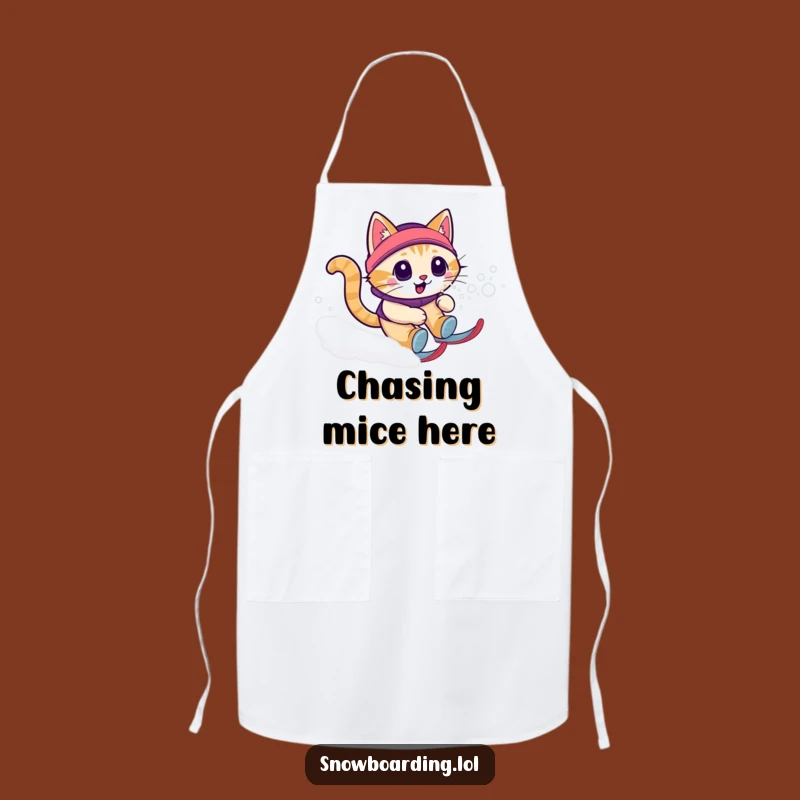 Funny Cat Snow Zoomie Apron - Hilarious Kitchen Wear for Playful Cooks