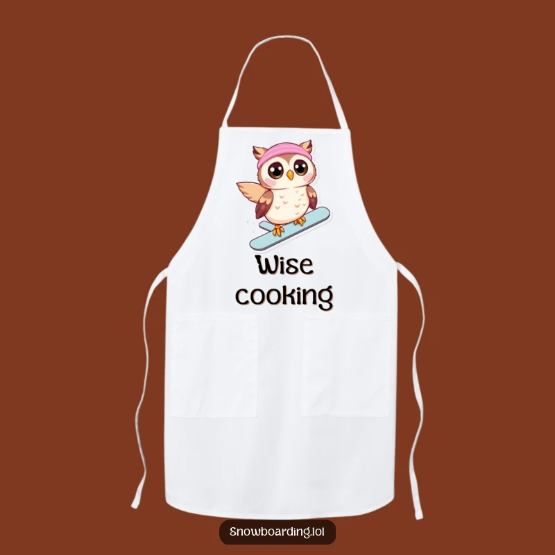 Funny Owl Snowboard Apron: Beaming Rider Design - Hilarious Funny Gift!