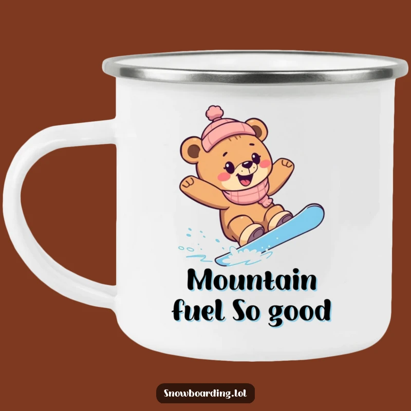 Funny Snowboard Bear Cub Camping Mug: Adventure Fuel for Laughing Outdoors