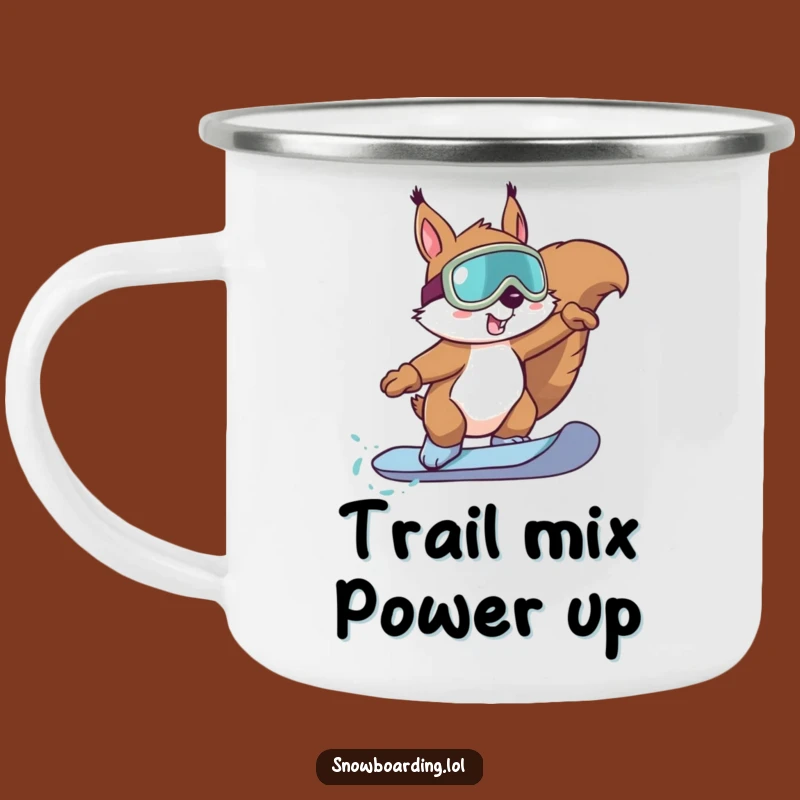 Funny Squirrel Snowboard Camping Mug: Fuel Your Adventures with Grit & Laughs