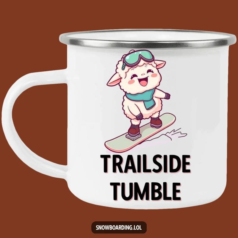 Funny Giggling Sheep Snowboard Camping Mug: Perfect for Campfires and Laughs