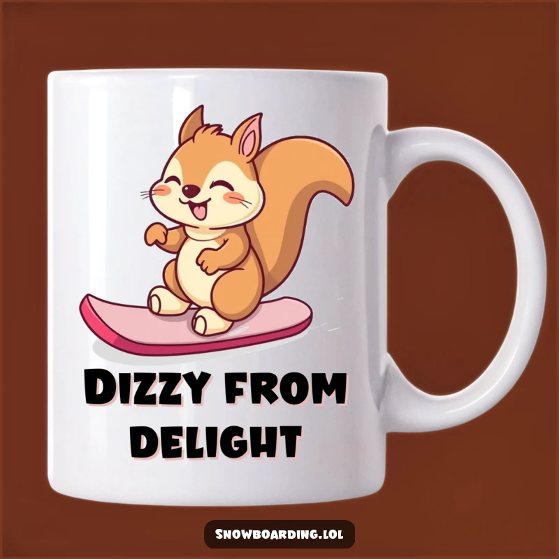 Funny Giggling Squirrel Snowboard Mug - Hilarious Fun for Coffee Lovers