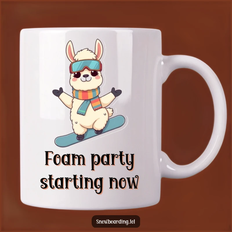 Funny Llama Snowboarder Mug: The Coolest Alpaca Gift for Winter Sports Fans