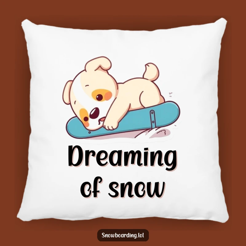 Funny Puppy Snowboard Pillow: Cozy Dog Fail Comfort for Your Sofa