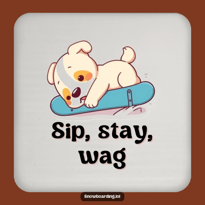 Funny Puppy Snowboard Coasters: Adorable Dog Fail Protection for Tables