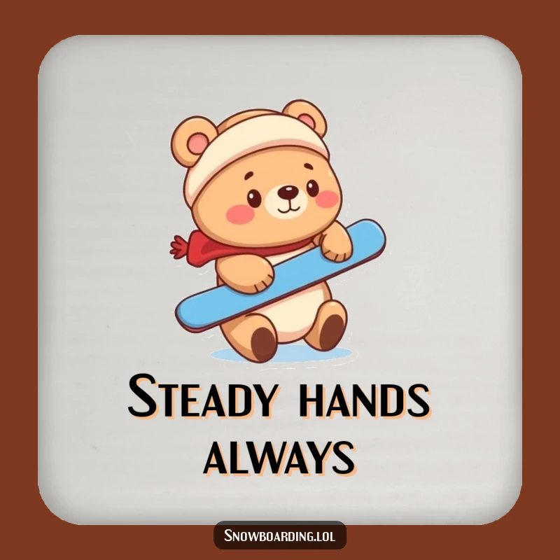 Funny Bear Snowboarder Coaster: Cute Surface Protection for a Perfect Gift