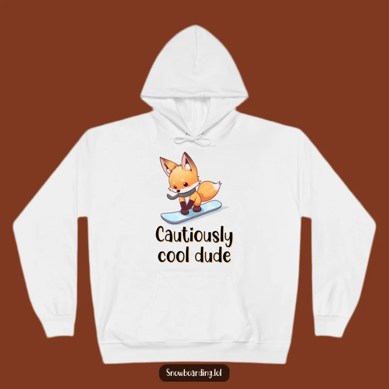 Funny Curious Fox Snowboard Hoodie - Cozy and Thoughtful Winter Wear