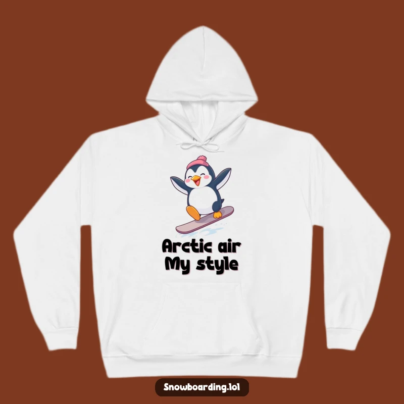 Funny Penguin Snowboard Hoodie: Cozy Chaos for Winter Enthusiasts