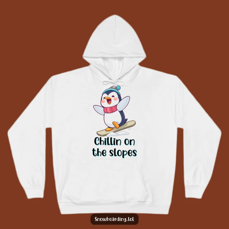 Funny Penguin Snowboarder Hoodie: Cozy Up with a Hilarious Wobbly Trick!