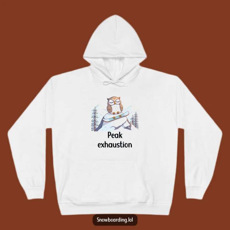 Funny Tired Owl Snowboard Hoodie: Cozy Up with Ultimate Rest