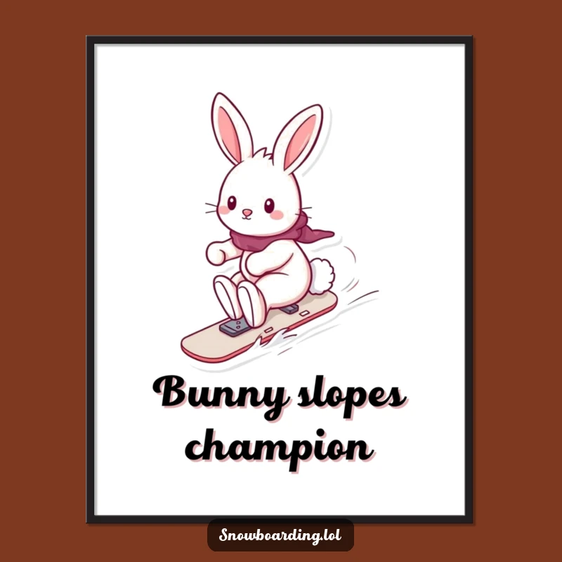 Free Printable Bunny Snowboard Art: Playful Rabbit Wall Decor Downloadable