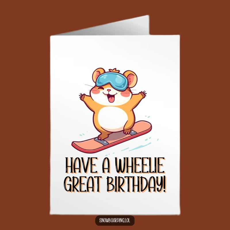 Free Printable Hamster Snowboard Card - Funny Birthday Downloadable Gift