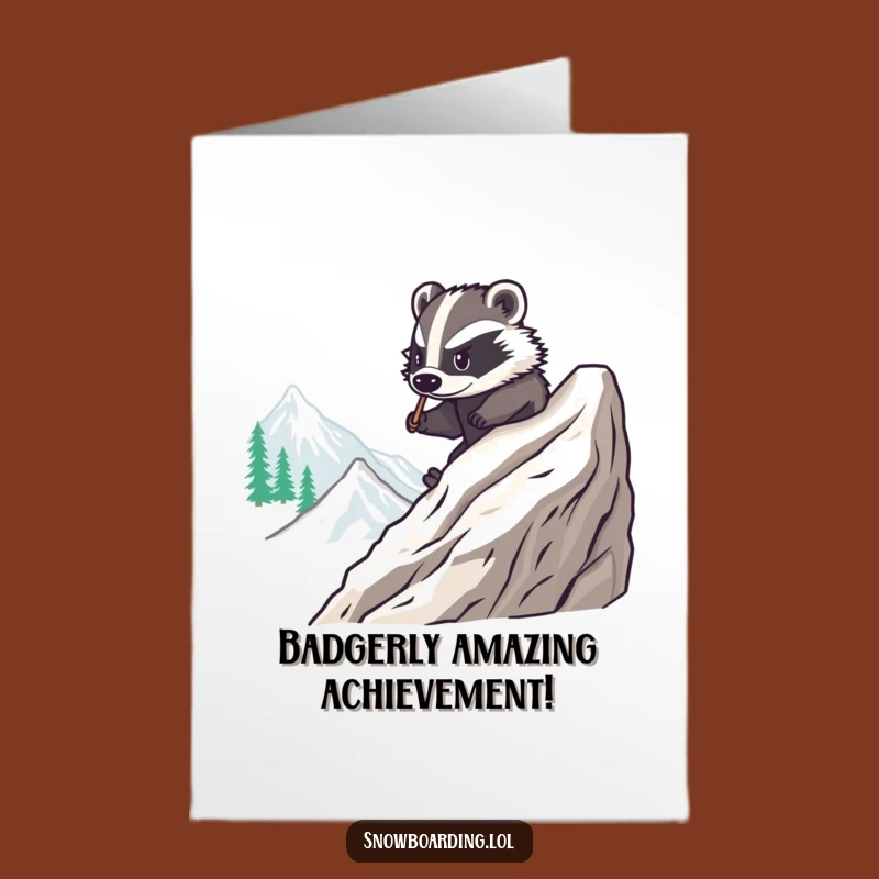 Free Printable Badger Congrats Card: Smooth Moves Snowboarder Downloadable