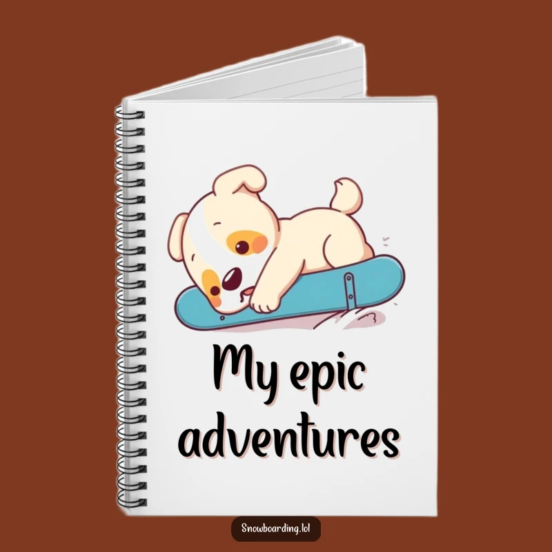 Funny Puppy Snowboard Notebook: Adorable Dog Fail Journal for Your Thoughts