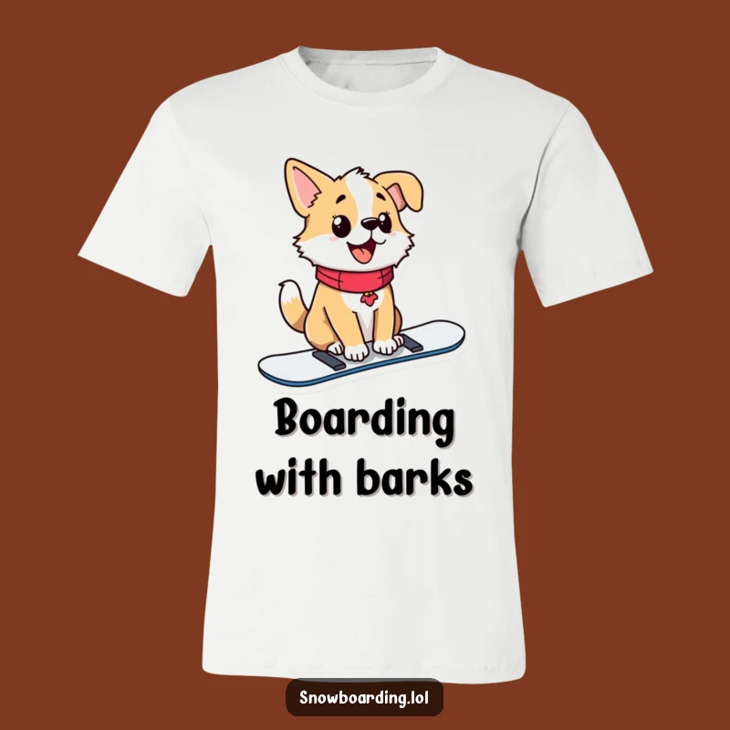 Funny Proud Dog T-Shirt, Tail-Wagging Snowboarder Tee for Dog Lovers