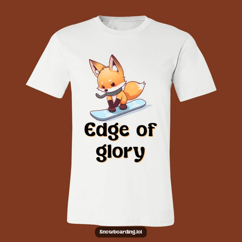 Funny Curious Fox Snowboard T-Shirt - For Those Who Test the Waters