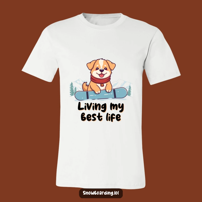 Funny Content Dog Snowboarder T-Shirt: Chill Pup Tee for Adventure Seekers