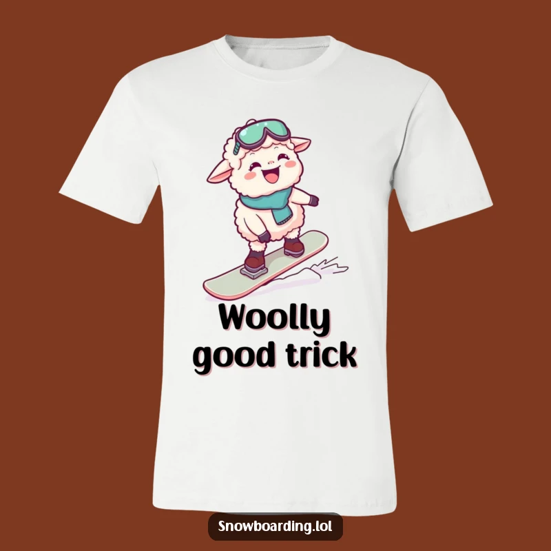 Funny Giggling Sheep Snowboard T-Shirt: A Hilarious Gift for Ski Adventure Enthusiasts
