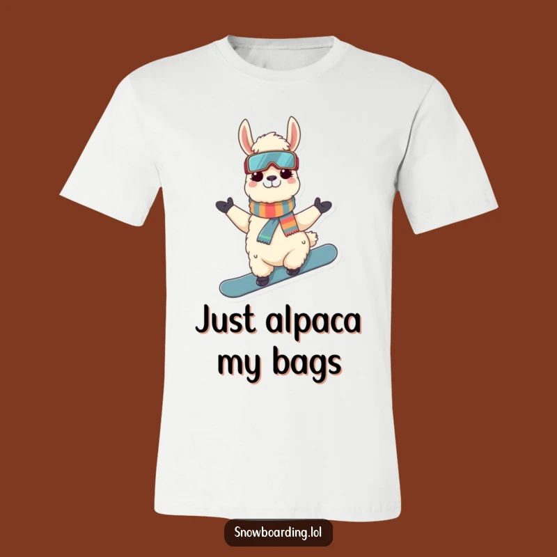 Funny Llama Snowboarder T-Shirt: Cool Alpaca Tee for Winter Adventure Lovers