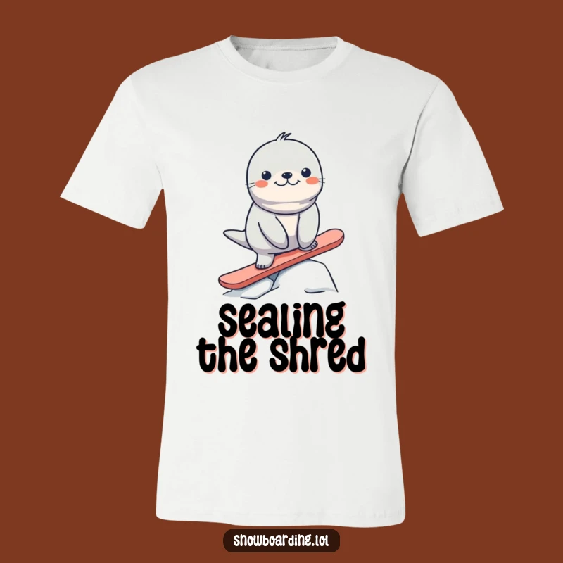 Funny Seal Snowboard T-Shirt: Hilarious Arctic Animal Tee for Thrill-Seekers