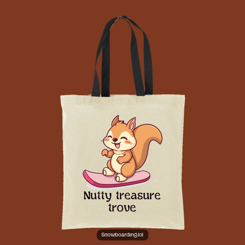 Funny Giggling Squirrel Snowboard Tote Bag - Carry Your Good Vibes