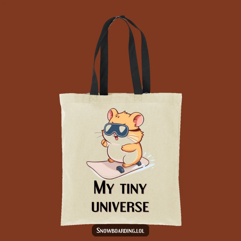 Funny Hamster Snowboard Tote Bag - Carry Your World with Winter Charm